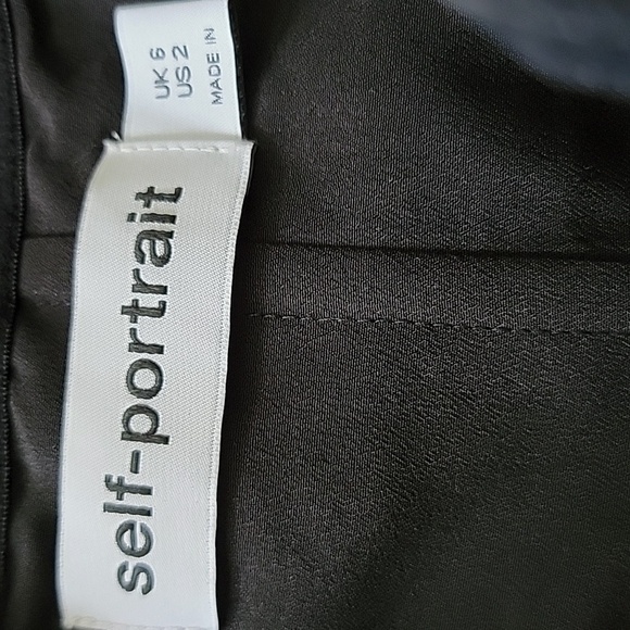 Self-Portrait Size 2 Black Crepe Dot Mesh Midi Dress. Excellent Used Condition - Picture 13 of 15